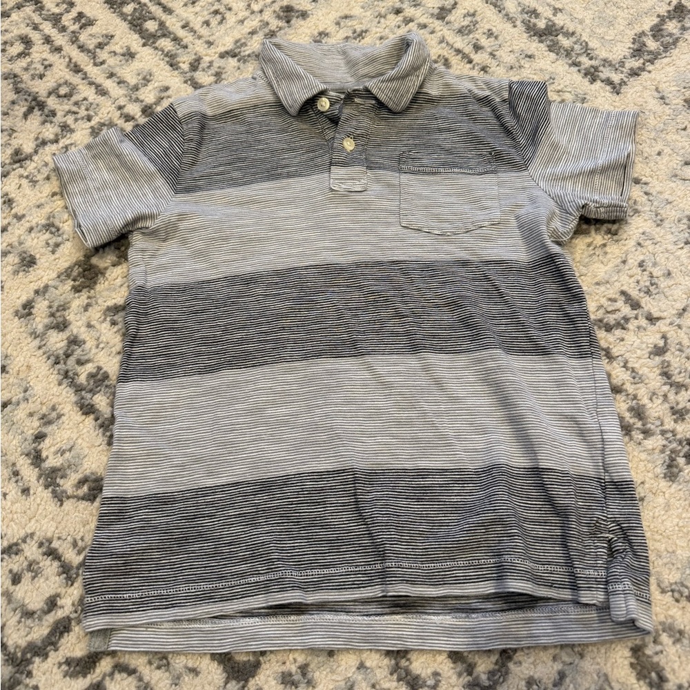 Old Navy Kids Polo with Black and Gray Stripes